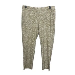 Chicos Travelers Zebra Print Pants Size 3 US Size 16 Pull On Stretch